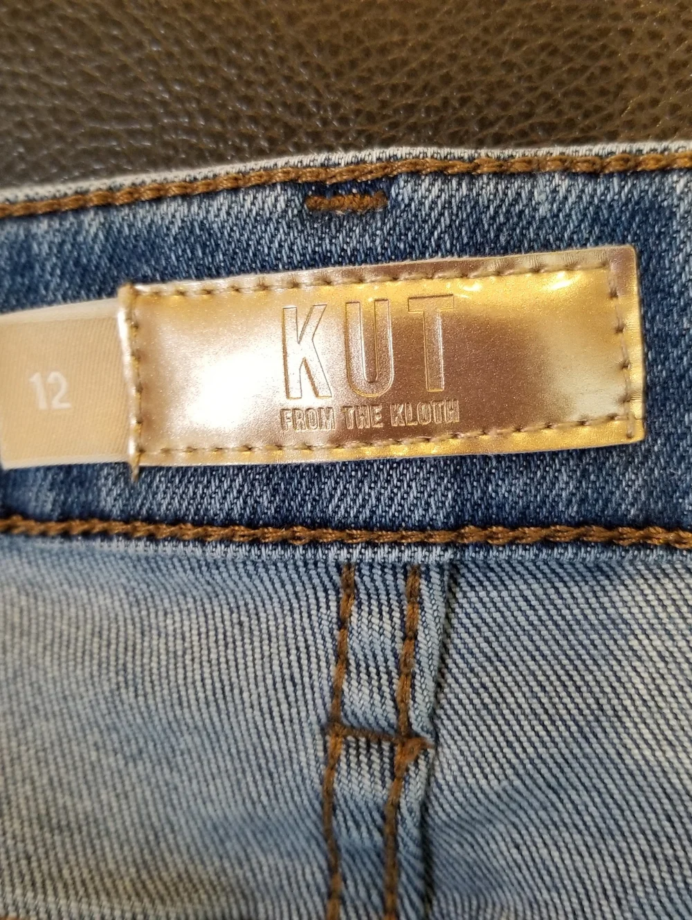 KUT FROM THE KLOTH Kelsey Fab Ab Ankle Flare Jeans Women's 12 Blue High Rise - Picture 4 of 10